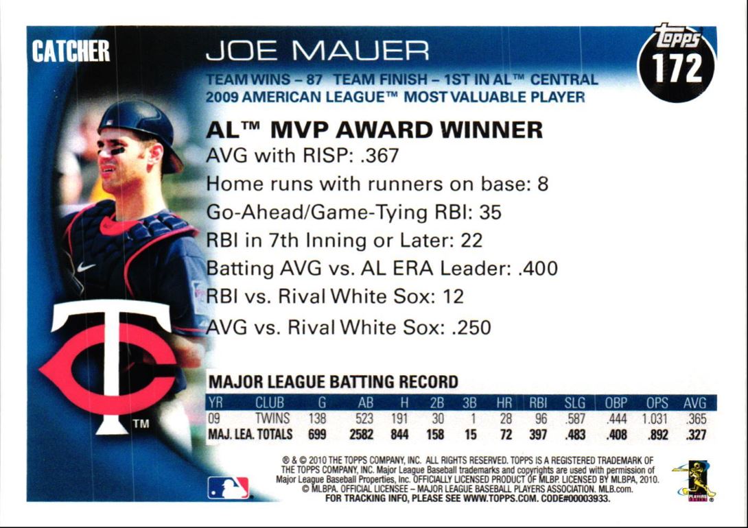 2010 Topps Joe Mauer