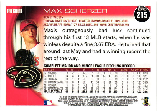 2010 Topps Max Scherzer