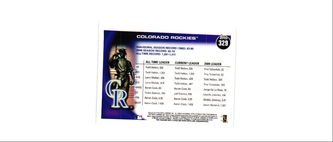 2010 Topps Black Colorado Rockies