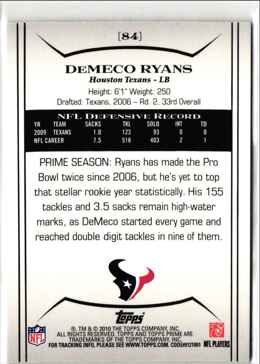 2010 Topps Prime DeMeco Ryans