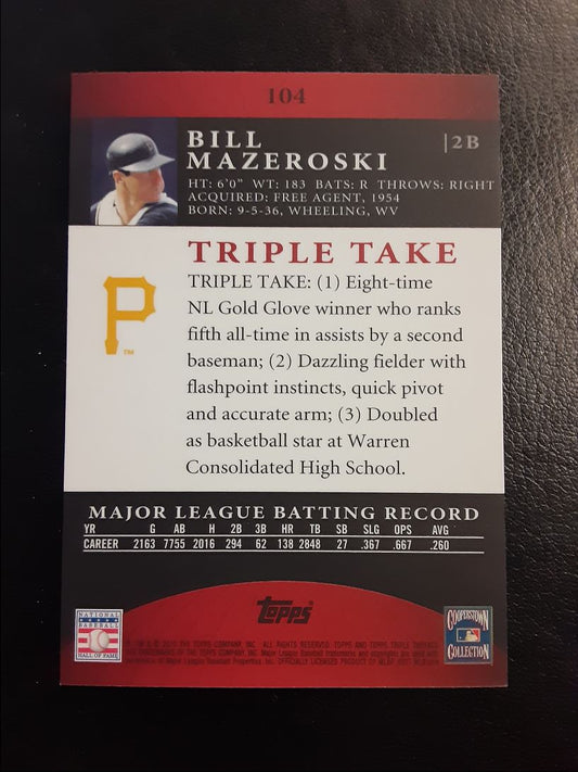 2010 Topps Triple Threads Bill Mazeroski