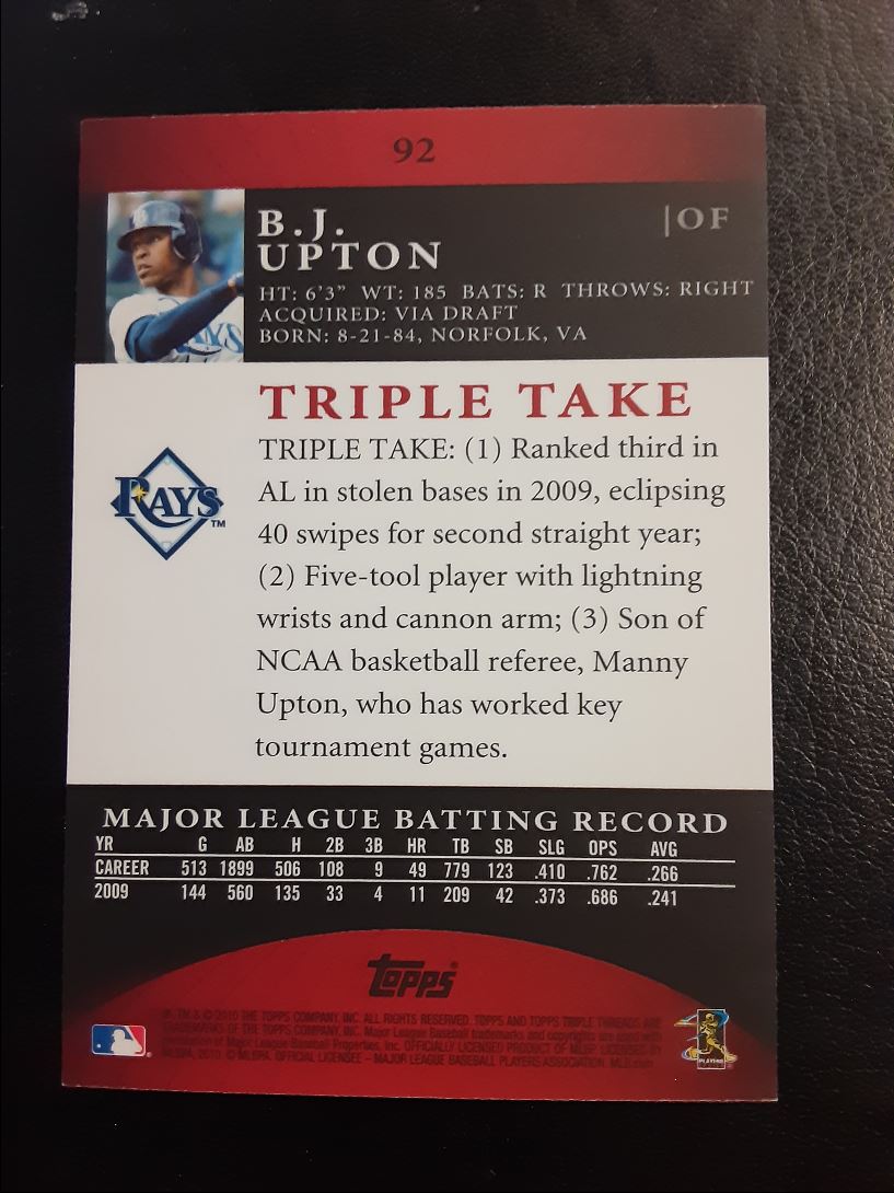 2010 Topps Triple Threads B.J. Upton