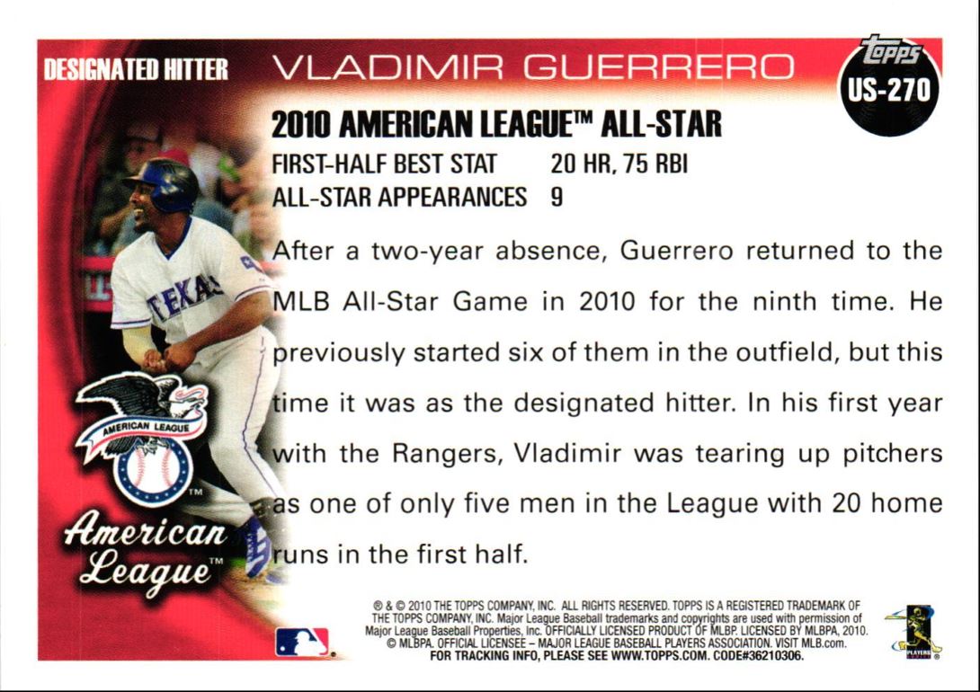 2010 Topps Update Vladimir Guerrero