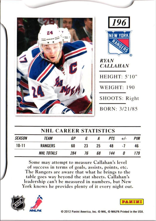 2011 Panini Elite Aspirations Ryan Callahan