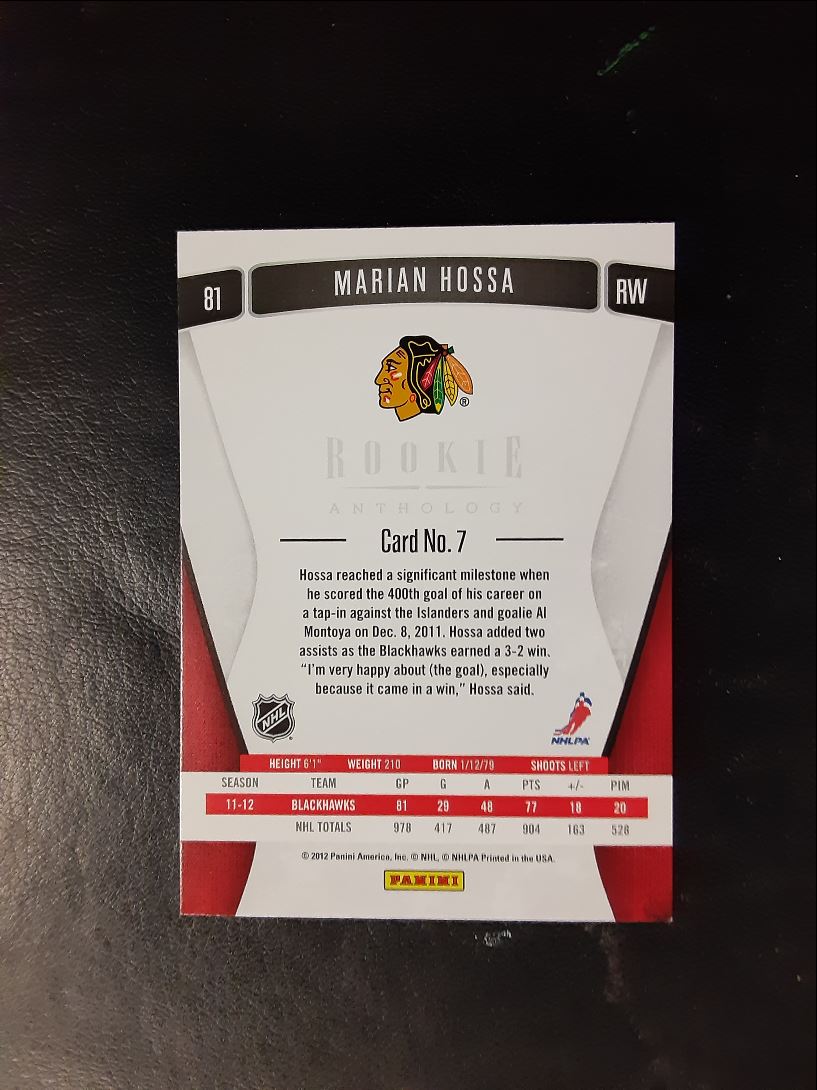 2011 Panini Rookie Anthology Marian Hossa