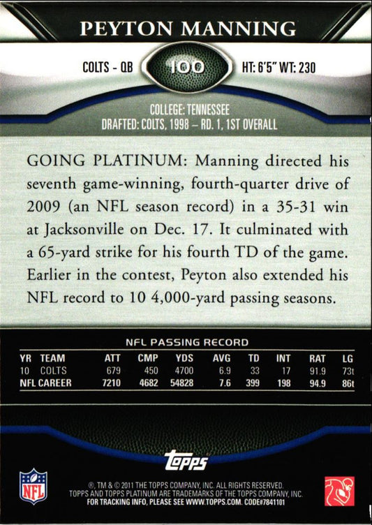 2011 Topps Platinum Peyton Manning