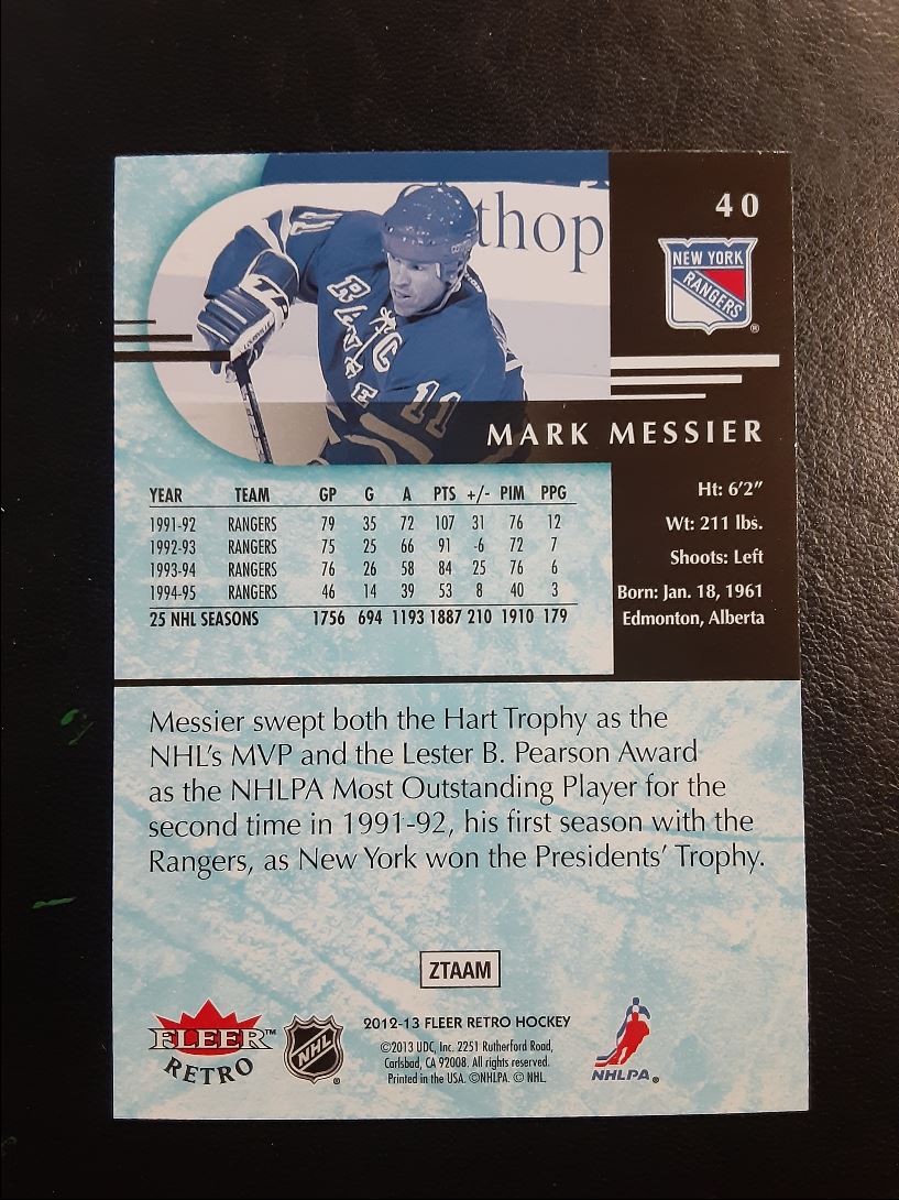 2012 Fleer Retro Mark Messier