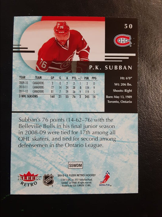 2012 Fleer Retro P.K. Subban