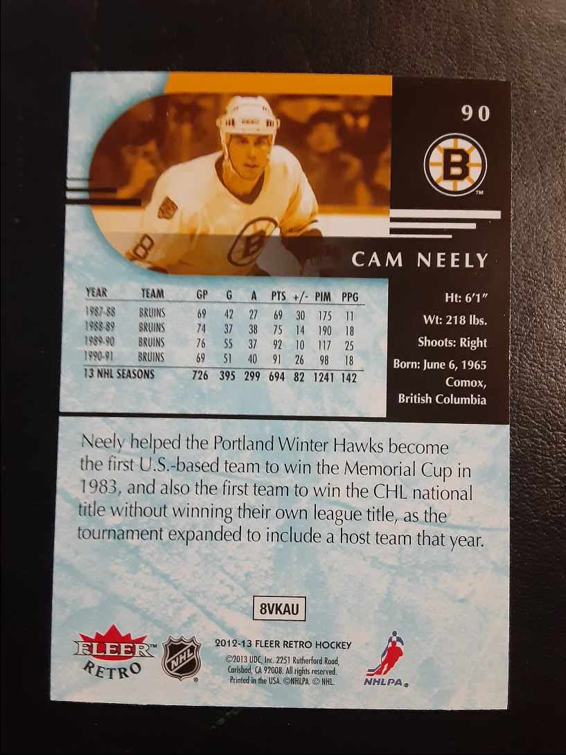 2012 Fleer Retro Cam Neely