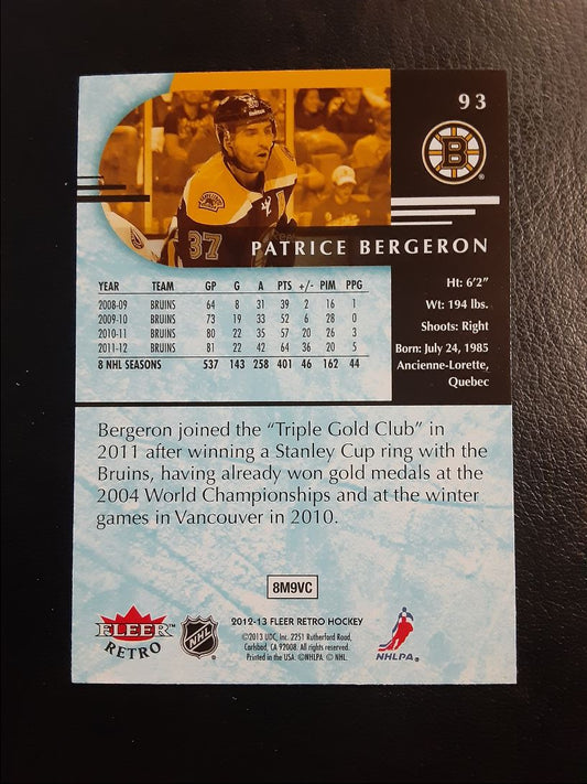 2012 Fleer Retro Patrice Bergeron