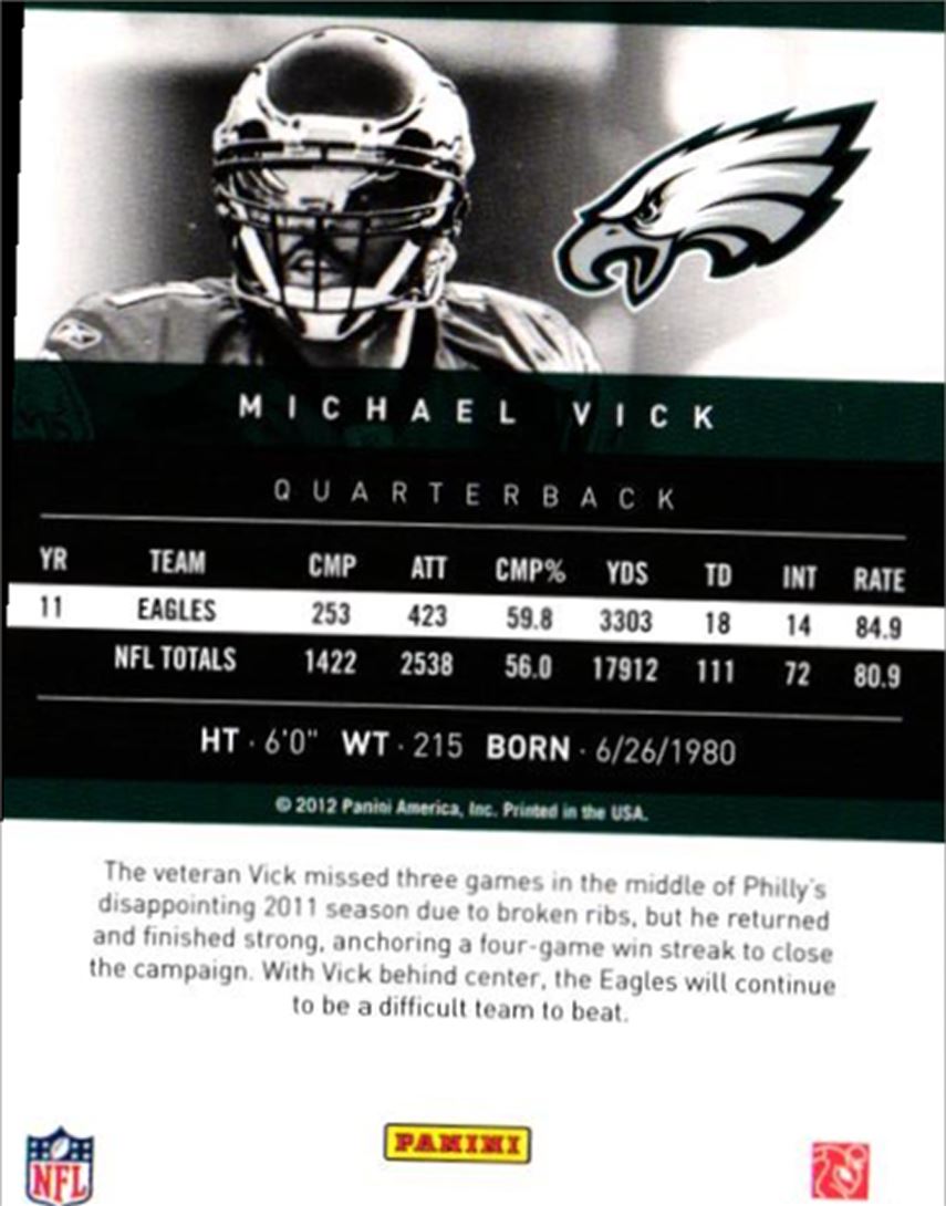 2012 Panini Prestige Michael Vick