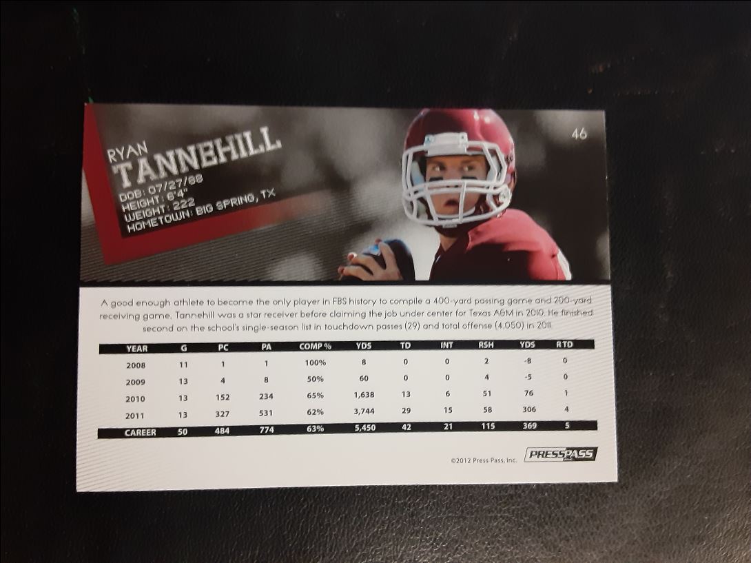 2012 Press Pass Ryan Tannehill