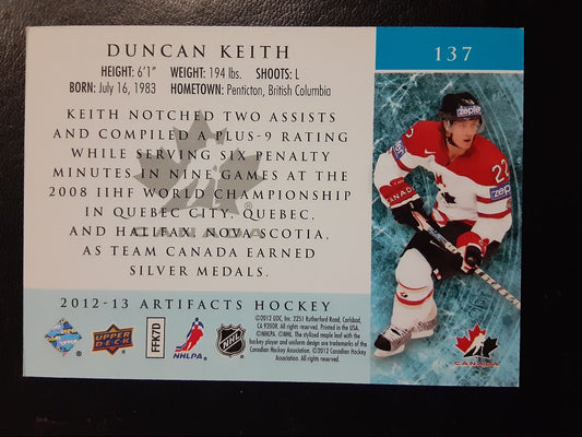 2012 Upper Deck Artifacts Duncan Keith