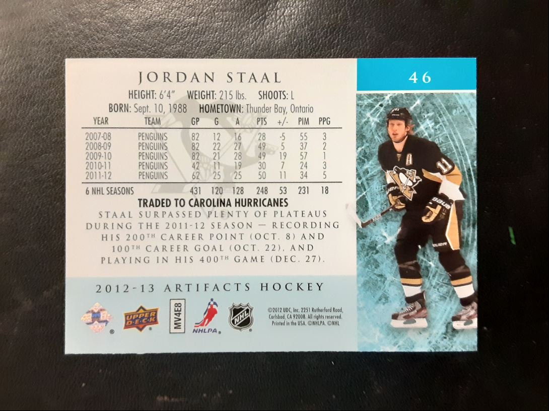 2012 Upper Deck Artifacts Jordan Staal