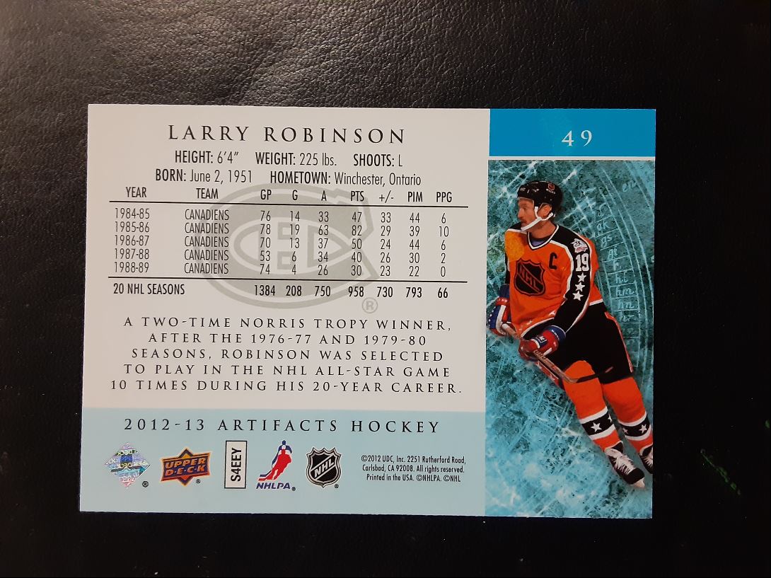 2012 Upper Deck Artifacts Larry Robinson