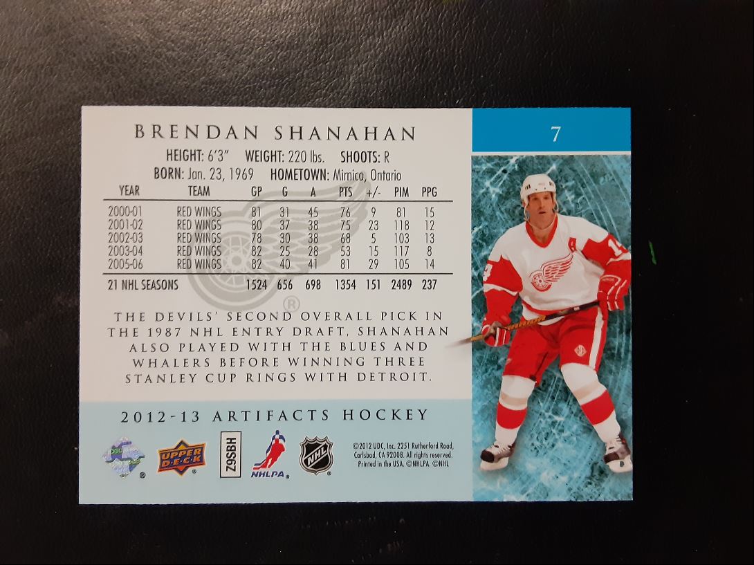 2012 Upper Deck Artifacts Brendan Shanahan