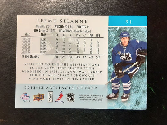 2012 Upper Deck Artifacts Teemu Selanne