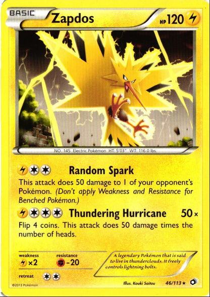 2013 Black & White - Legendary Treasures Zapdos