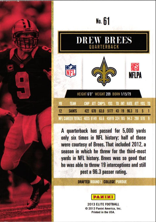 2013 Donruss Elite Drew Brees