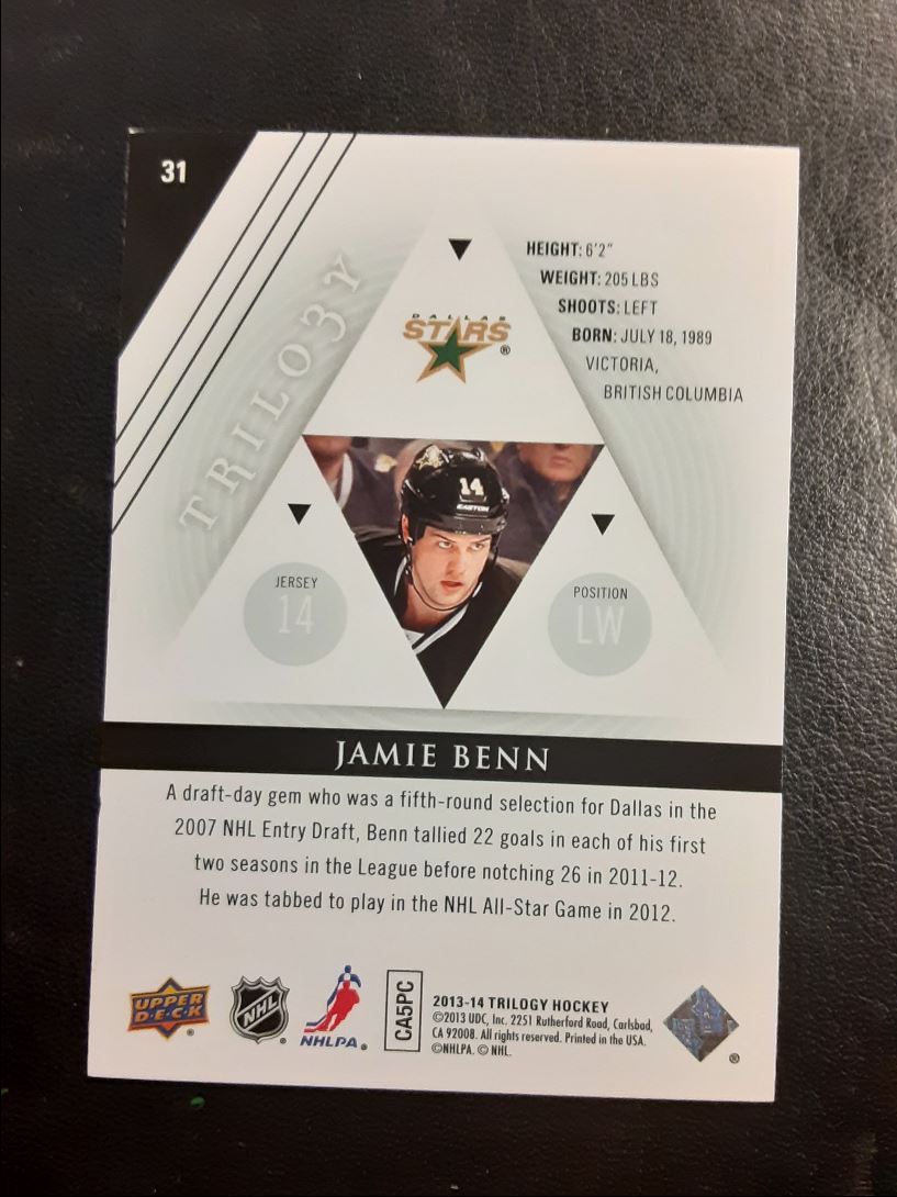 2013 Upper Deck Trilogy Jamie Benn