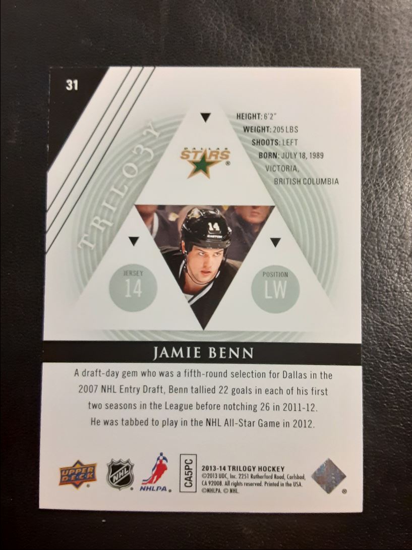 2013 Upper Deck Trilogy Jamie Benn