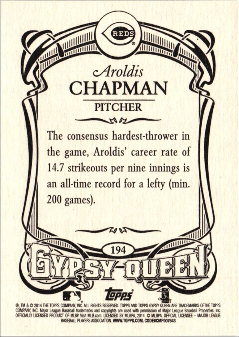 2014 Topps Gypsy Queen Aroldis Chapman