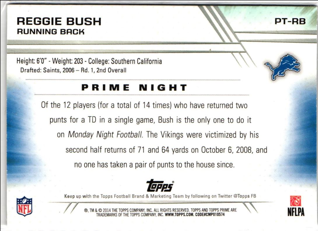 2014 Topps Prime Primetimers Reggie Bush