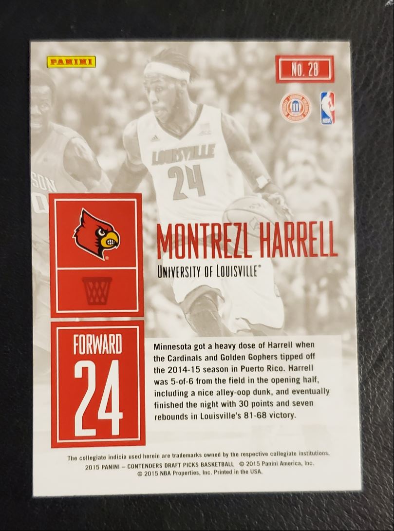 2015 Panini Contenders Draft Picks Game Day Montrezl Harrell