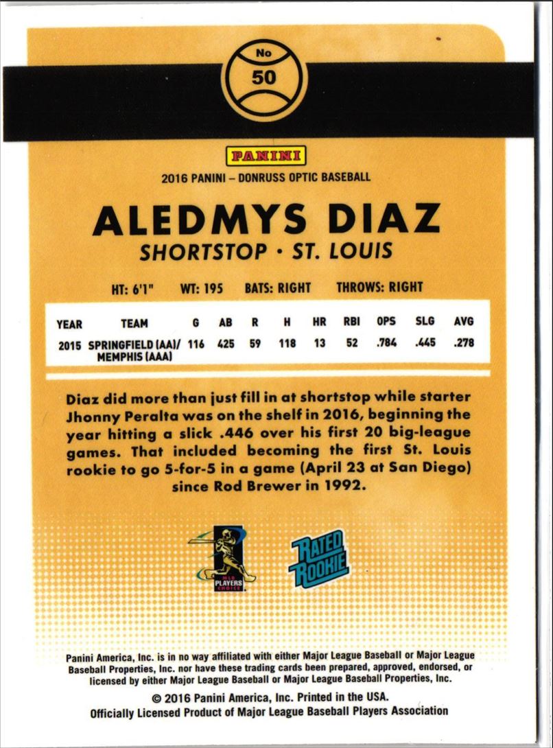 2016 Donruss Optic Aledmys Diaz