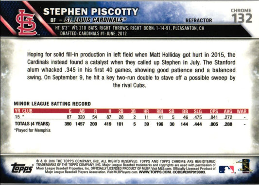 2016 Topps Chrome Refractor Stephen Piscotty