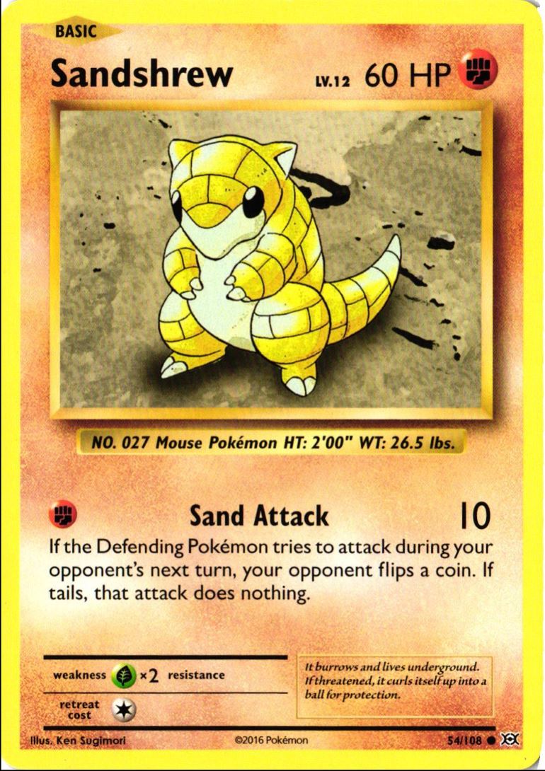 2016 XY Evolutions Sandshrew