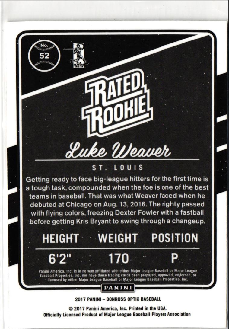 2017 Donruss Optic Luke Weaver