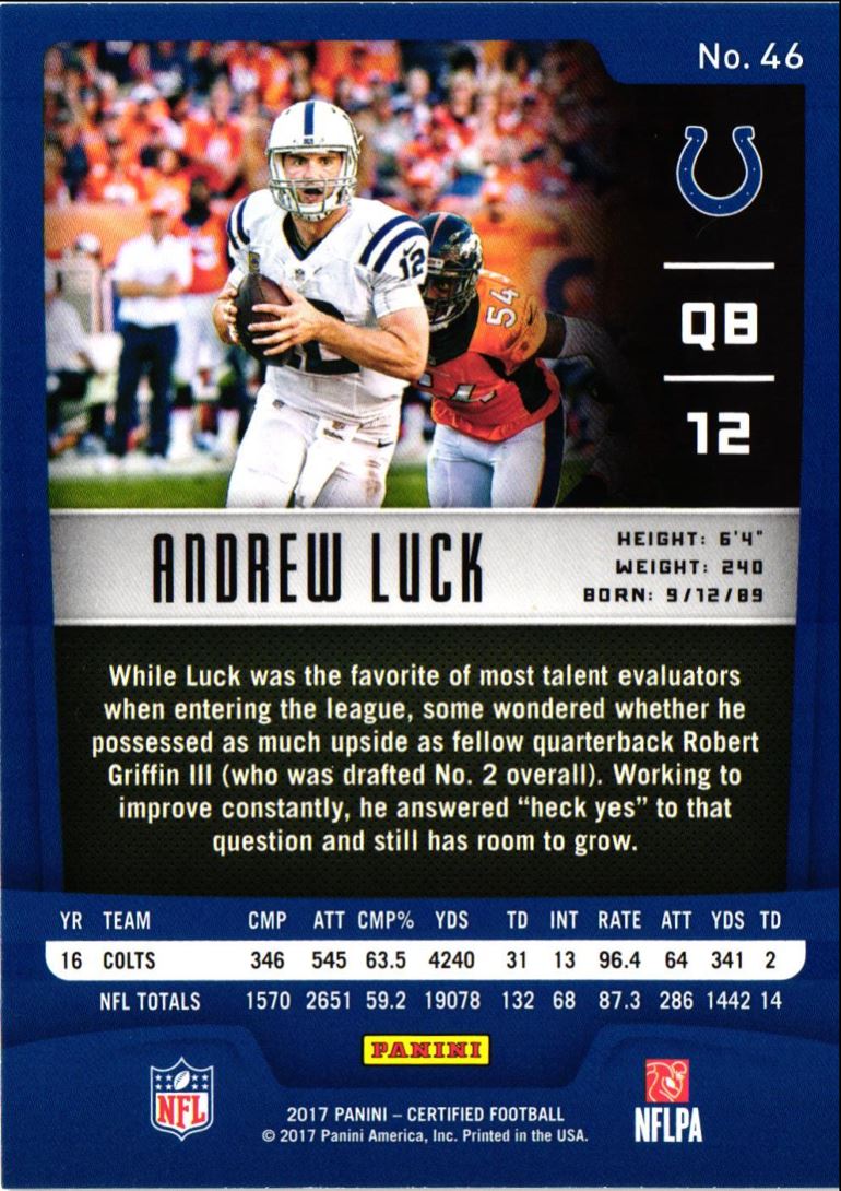 2017 Panini Certified Andrew Luck