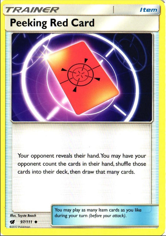 2017 Sun & Moon - Crimson Invasion Peeking Red Card