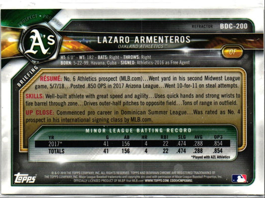 2018 Bowman Draft Chrome Lazaro Armenteros