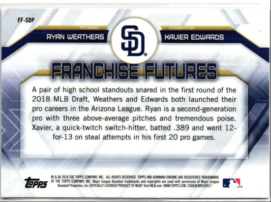 2018 Bowman Draft Franchise Futures Ryan Weathers/Xavier Edwards