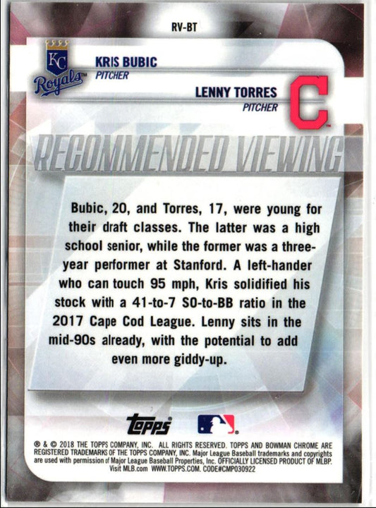 2018 Bowman Draft Recommended Viewing Kris Bubic/Lenny Torres