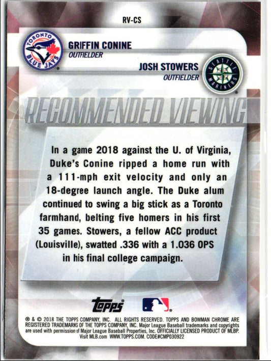 2018 Bowman Draft Recommended Viewing Griffin Conine/Josh Stowers