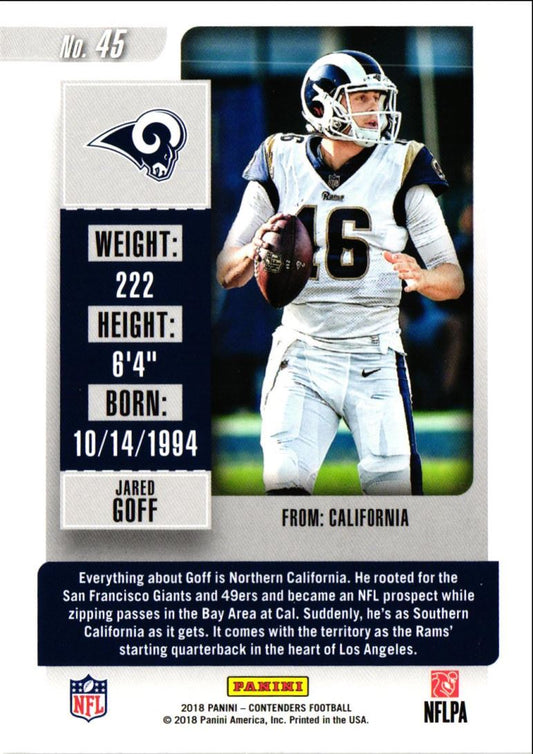 2018 Panini Contenders Jared Goff