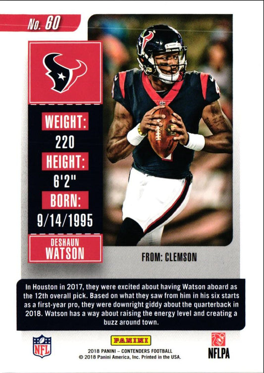 2018 Panini Contenders Deshaun Watson