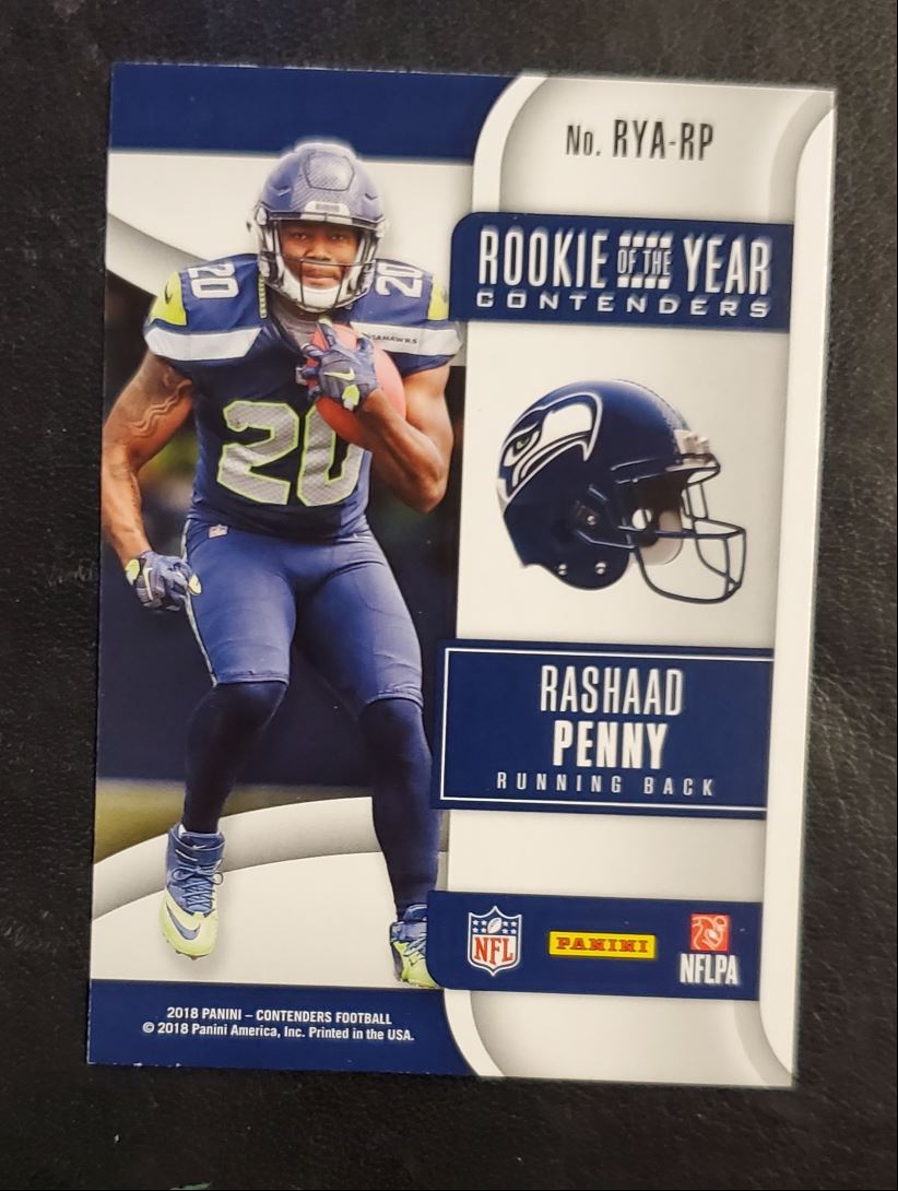 2018 Panini Contenders Rookie of the Year Rashaad Penny