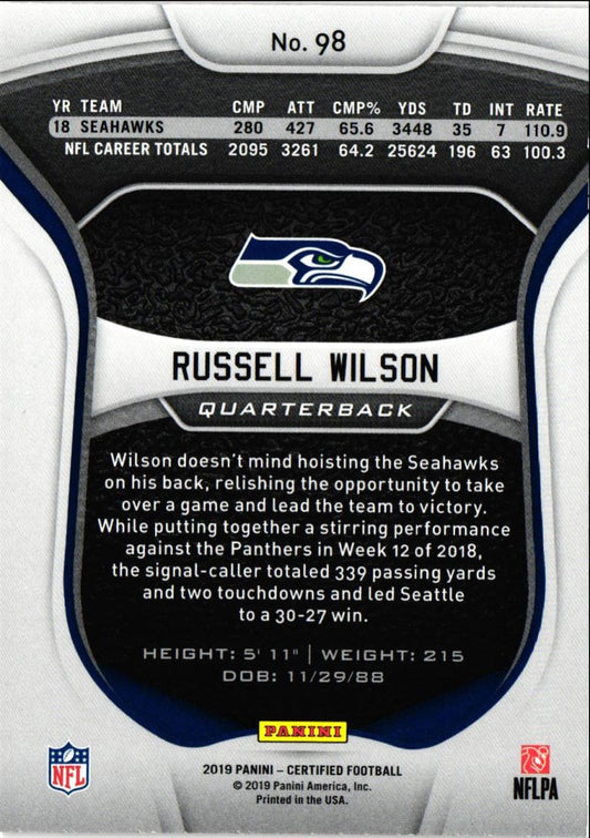 2019 Panini Certified Russell Wilson