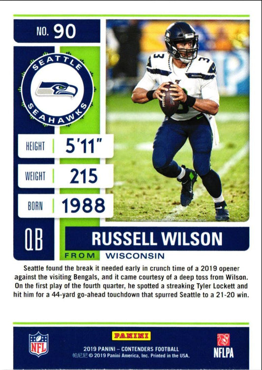 2019 Panini Contenders Russell Wilson