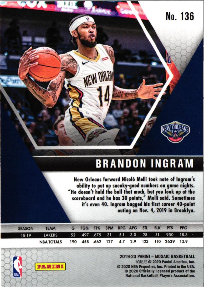 2019 Panini Mosaic Brandon Ingram