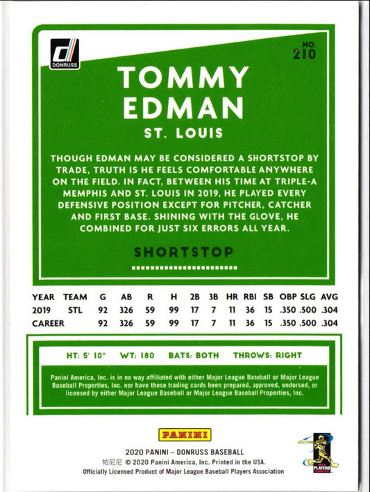 2020 Donruss Purple Tommy Edman