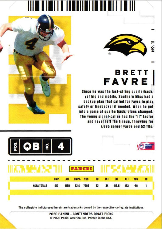 2020 Panini Contenders Draft Picks Brett Favre