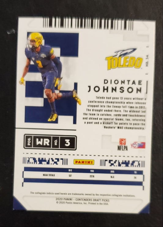 2020 Panini Contenders Draft Picks Diontae Johnson