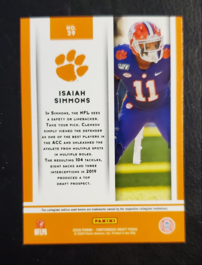 2020 Panini Contenders Draft Picks Isaiah Simmons