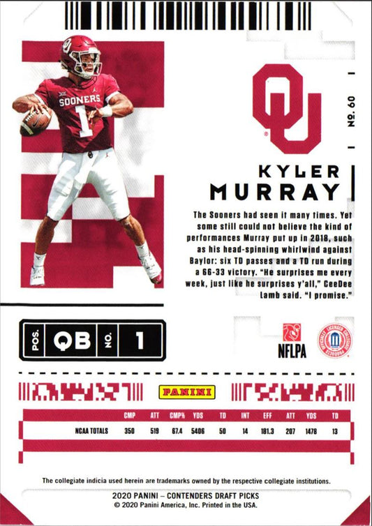 2020 Panini Contenders Draft Picks Kyler Murray