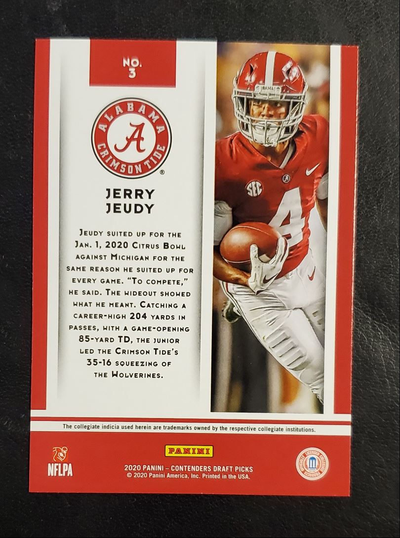 2020 Panini Contenders Draft Picks Game Day Ticket Jerry Jeudy